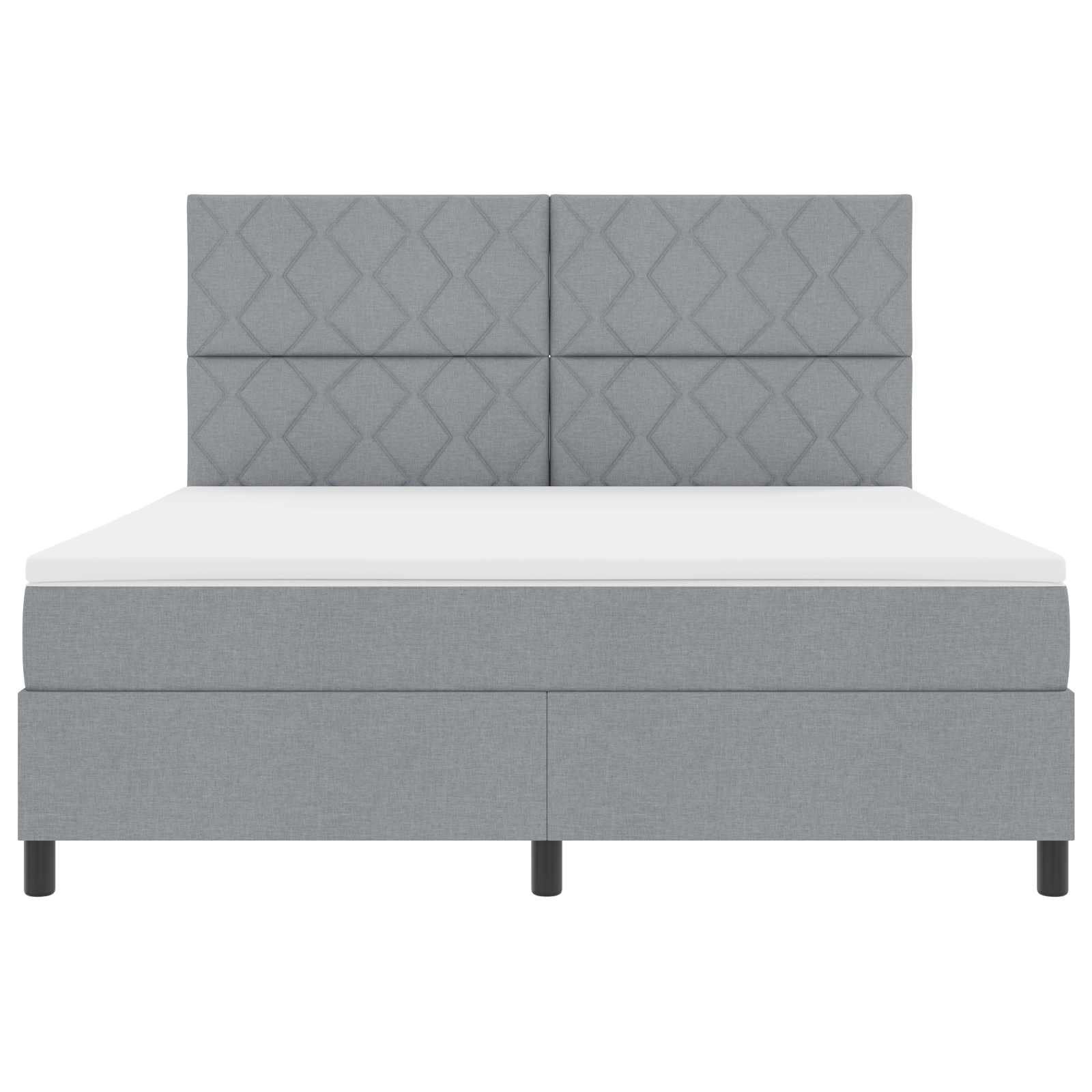 Box spring seng med LED-lysstrimler Lysegr 180 x 200 cm Stof