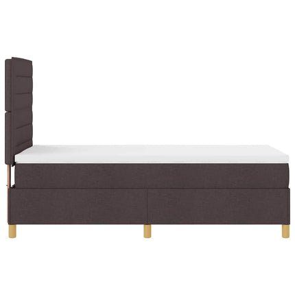 LED Box Spring Bed med hovedgærde Mørk Brun 80 x 200 cm Stof