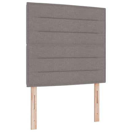LED Box Spring Bed med hovedgærde Gråbrun 80 x 200 cm Stof