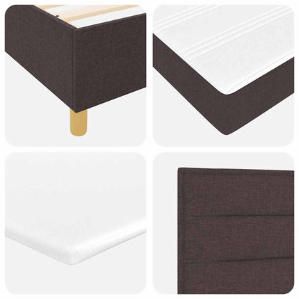 LED Box Spring Bed med hovedgærde Mørk Brun 100 x 200 cm Stof
