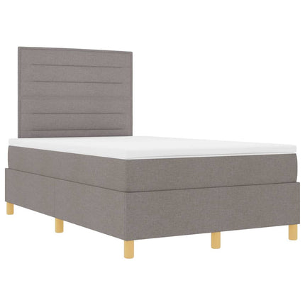 LED Box Spring Bed med hovedgærde Gråbrun 120 x 190 cm Stof