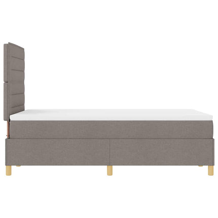 LED Box Spring Bed med hovedgærde Gråbrun 120 x 190 cm Stof