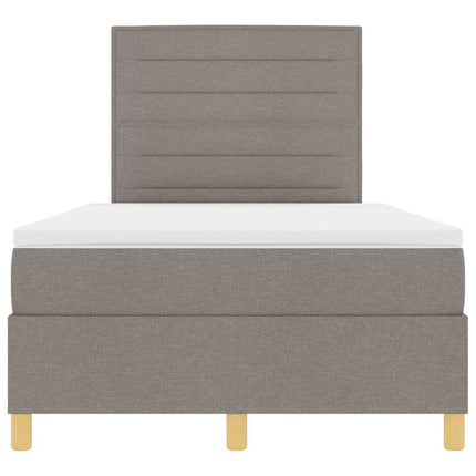 LED Box Spring Bed med pude Gråbrun 120 x 200 cm Stof