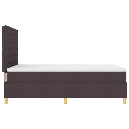 LED Box Spring Bed med madras Mørk Brun 160 x 200 cm Stof