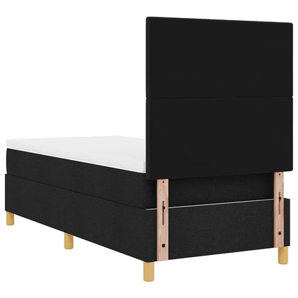 LED Box Spring Bed med hovedgærde Sort 80 x 200 cm Stof