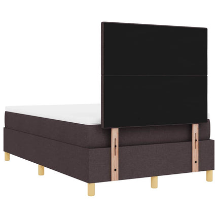 LED Box Spring Bed med hovedgærde Mørk Brun 120 x 190 cm Stof