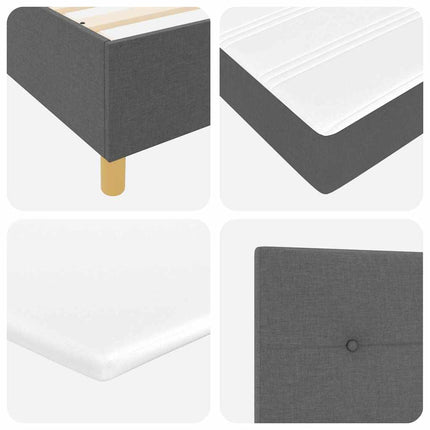 LED Box Spring Bed med hovedgærde Mørkegrå 120 x 200 cm Stof