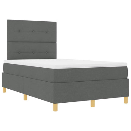 LED Box Spring Bed med hovedgærde Mørkegrå 120 x 200 cm Stof