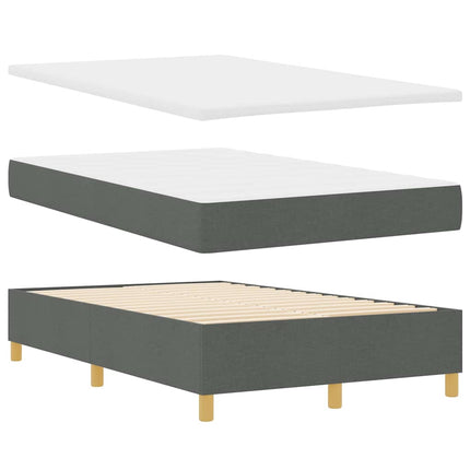 LED Box Spring Bed med hovedgærde Mørkegrå 120 x 200 cm Stof
