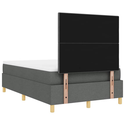LED Box Spring Bed med hovedgærde Mørkegrå 120 x 200 cm Stof