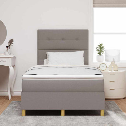 LED Box Spring Bed med pude Gråbrun 120 x 200 cm Stof