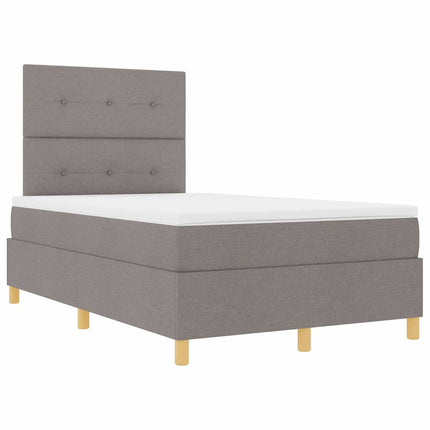 LED Box Spring Bed med pude Gråbrun 120 x 200 cm Stof