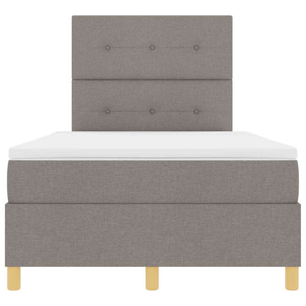 LED Box Spring Bed med pude Gråbrun 120 x 200 cm Stof