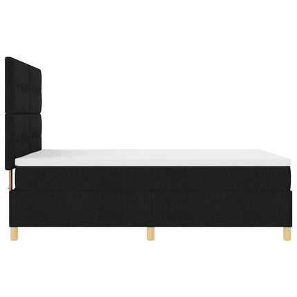LED Box Spring Bed med hovedgærde Sort 140 x 200 cm Stof