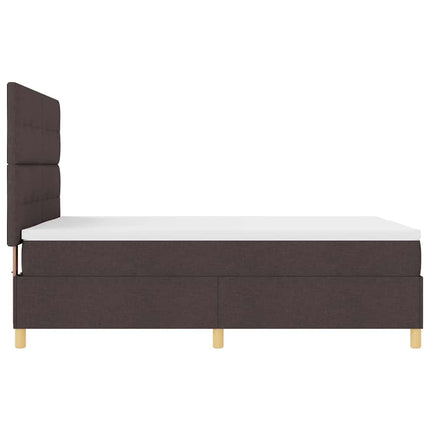 LED Box Spring Bed med hovedgærde Mørk Brun 160 x 200 cm Stof