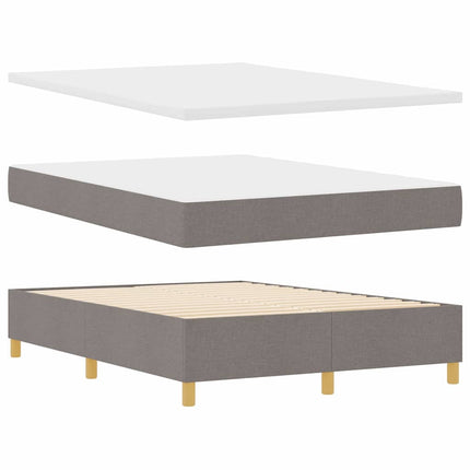LED Box Spring Bed med hovedgærde Gråbrun 160 x 200 cm Stof