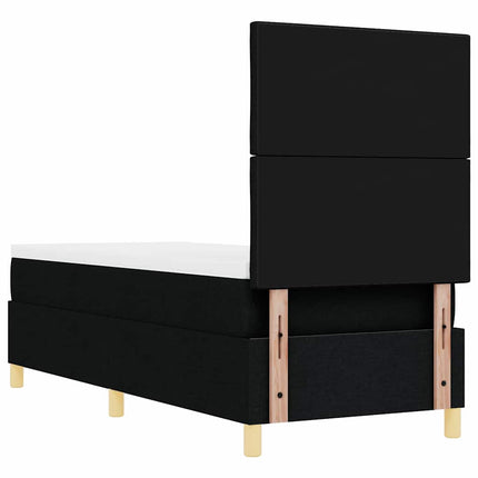LED Box Spring Bed med hovedgærde Sort 80 x 200 cm Stof