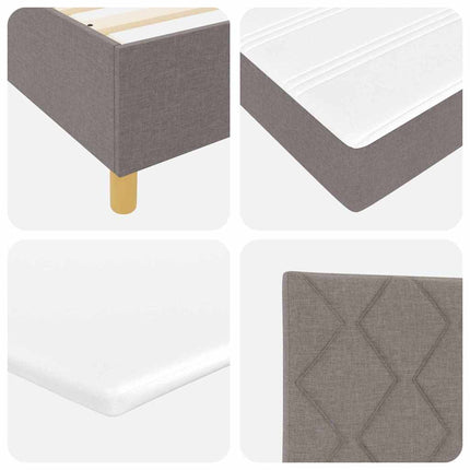 LED Box Spring Bed med hovedgærde Gråbrun 120 x 200 cm Stof