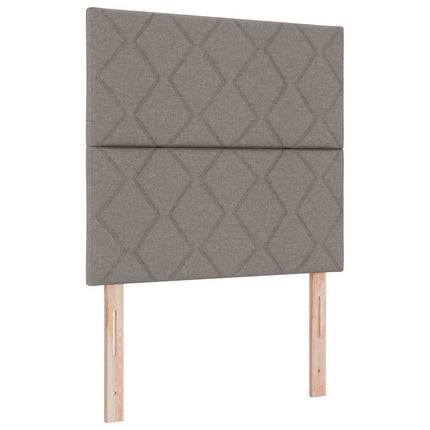 LED Box Spring Bed med hovedgærde Gråbrun 120 x 200 cm Stof