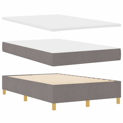 LED Box Spring Bed med hovedgærde Gråbrun 120 x 200 cm Stof