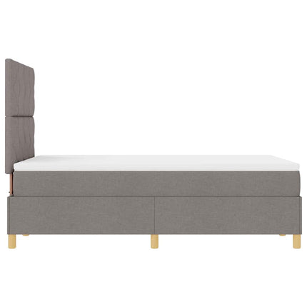 LED Box Spring Bed med hovedgærde Gråbrun 120 x 200 cm Stof