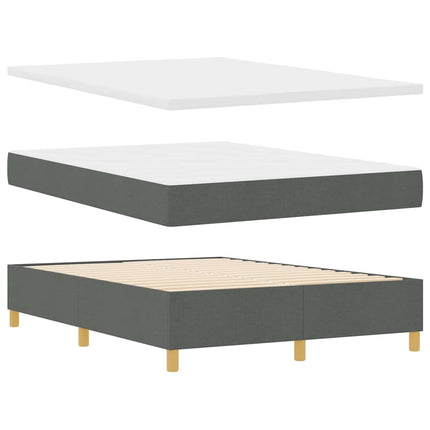 LED Box Spring Bed med hovedgærde Mørkegrå 160 x 200 cm Stof