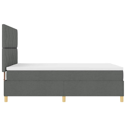 LED Box Spring Bed med hovedgærde Mørkegrå 160 x 200 cm Stof