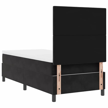LED Box Spring Bed med hovedgærde Sort 80 x 200 cm Fløjl