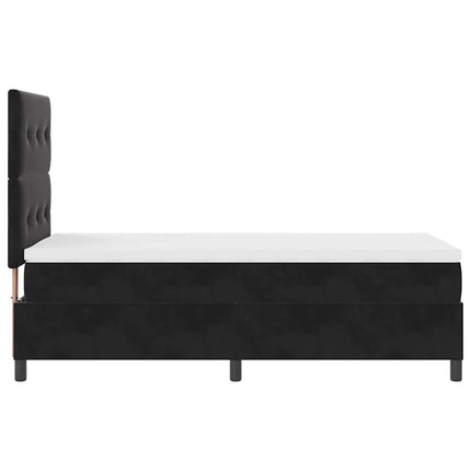 LED Box Spring Bed med hovedgærde Sort 80 x 200 cm Fløjl