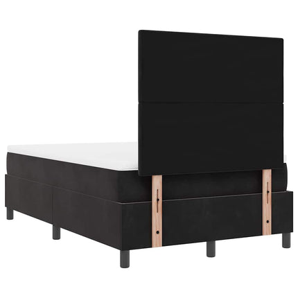 LED Box Spring Bed med hovedgærde Sort 120 x 200 cm Fløjl