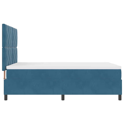 LED Box Spring Bed med hovedgærde Mørk blå 140 x 190 cm Fløjl