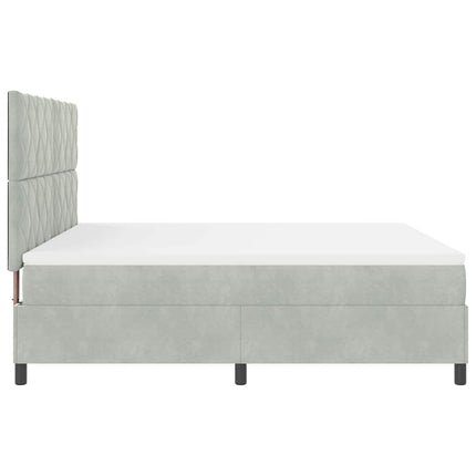 LED Box Spring Bed med hovedgærde Lysegrå 180 x 200 cm Fløjl