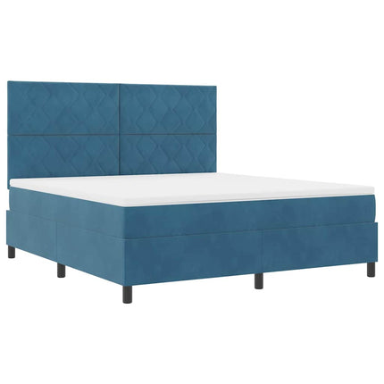 LED Box Spring Bed med hovedgærde Mørk blå 180 x 200 cm Fløjl