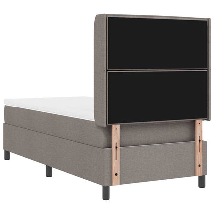 LED Box Spring Bed med hovedgærde Gråbrun 80 x 200 cm Stof