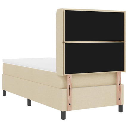 LED Box Spring Bed med madras Creme 80 x 200 cm Stof