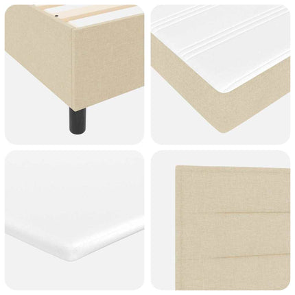 LED Box Spring Bed med madras Creme 140 x 190 cm Stof