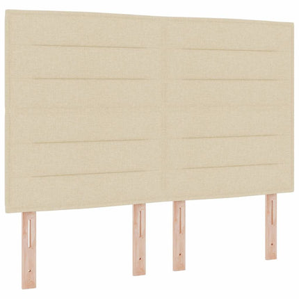 LED Box Spring Bed med madras Creme 140 x 190 cm Stof