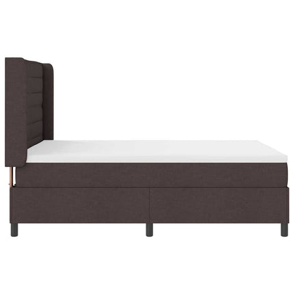 LED Box Spring Bed med madras Mørk Brun 140 x 200 cm Stof
