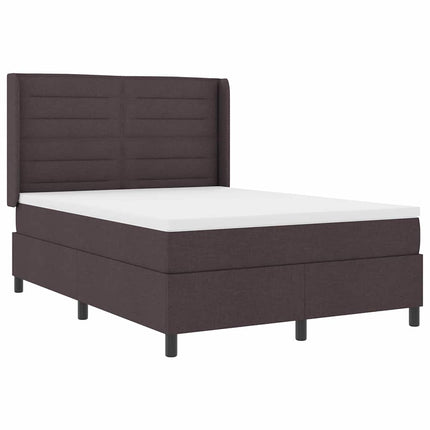 LED Box Spring Bed med madras Mørk Brun 160 x 200 cm Stof