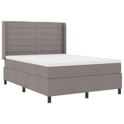 LED Box Spring Bed med hovedgærde Gråbrun 160 x 200 cm Stof