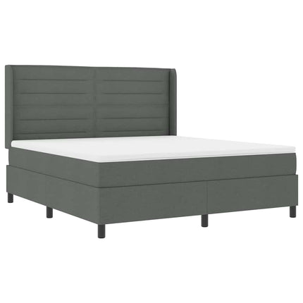 LED Box Spring Bed med madras Mørkegrå 180 x 200 cm Stof