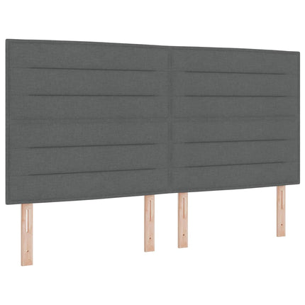 LED Box Spring Bed med madras Mørkegrå 180 x 200 cm Stof
