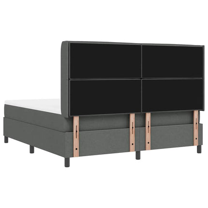 LED Box Spring Bed med madras Mørkegrå 180 x 200 cm Stof