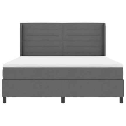 LED Box Spring Bed med madras Mørkegrå 180 x 200 cm Stof