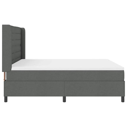 LED Box Spring Bed med madras Mørkegrå 180 x 200 cm Stof