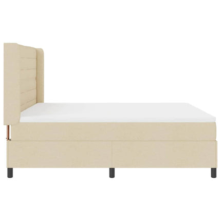 LED Box Spring Bed med madras Creme 180 x 200 cm Stof