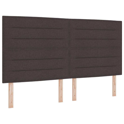 LED Box Spring Bed med madras Mørk Brun 200 x 200 cm Stof