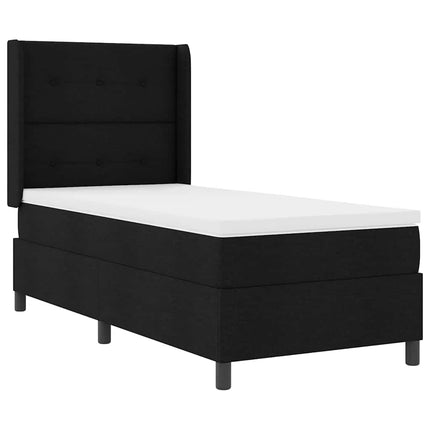 LED Box Spring Bed med hovedgærde Sort 80 x 200 cm Stof