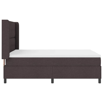 LED Box Spring Bed med hovedgærde Mørk Brun 140 x 200 cm Stof