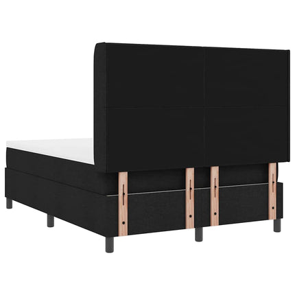 LED Box Spring Bed med hovedgærde Sort 160 x 200 cm Stof